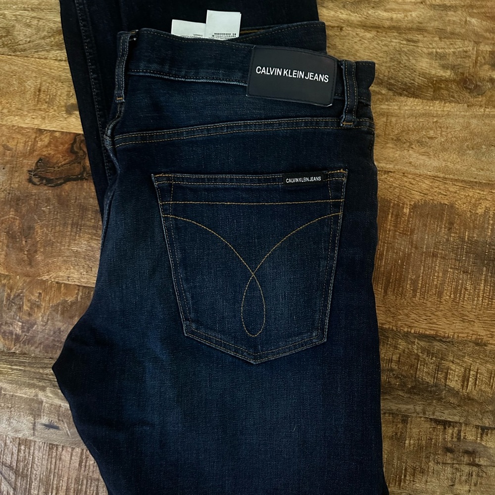 Calvin Klein Men's Dark Indigo Slim-Straight Jeans